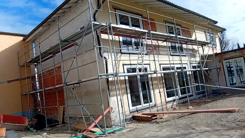 Armierungsgewebe vor dem Oberputz